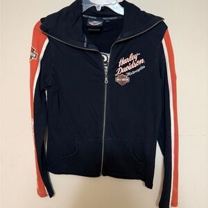 Harley-Davidson Women's Black Jacket with Orange Stripes